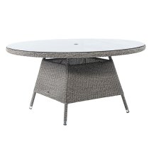 Monx 1500mm Glass Dining Table With 6 Armchair In Charcoal Grey