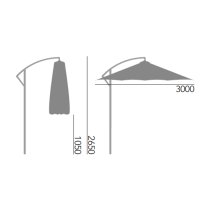 Blount Round 3000mm Cantilever Fabric Parasol In Charcoal