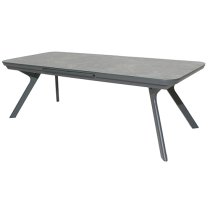 Rykon Extending Grey Glass Dining Table With 12 Armchairs