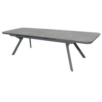 Rykon Extending Grey Glass Dining Table With 12 Armchairs