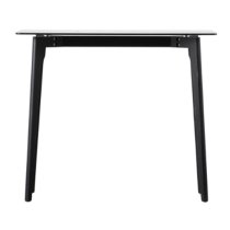 Brix Smoked Glass Console Table In Black Oak Base