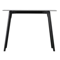 Brix Smoked Glass Study Desk In Black Oak Base