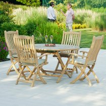 Robalt Outdoor Wooden Folding Carver Armchair In Natural