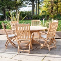 Robalt Outdoor Wooden Folding Carver Armchair In Natural