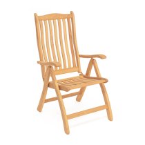 Robalt Outdoor Ascot Wooden Recliner Armchair In Natural