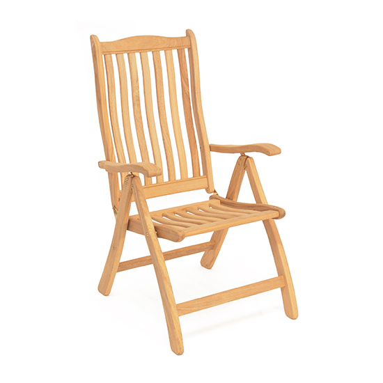 Robalt Outdoor Ascot Wooden Recliner Armchair In Natural