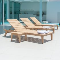 Robalt Outdoor Wooden Adjustable Sun Bed In Natural