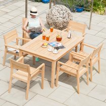 Robalt Outdoor 1500mm Wooden Dining Table In Natural