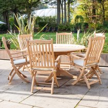 Robalt Outdoor 1450mm Bengal Pedestal Dining Table In Natural