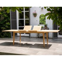 Robalt Outdoor Extending Wooden Dining Table In Natural