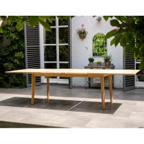 Robalt Outdoor Extending Wooden Dining Table In Natural