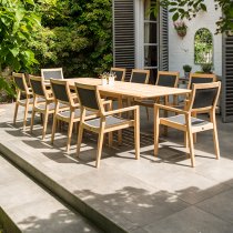 Robalt Outdoor Extending Wooden Dining Table In Natural