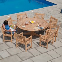 Robalt Outdoor 1750mm Bengal Pedestal Dining Table In Natural