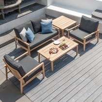 Robalt Outdoor Wooden 2 Seater Sofa With Cushion In Natural