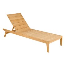 Robalt Wooden Adjustable Sun Bed With Side Table In Natural