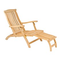 Robalt Wooden Steamer Relaxing Chair With Side Table In Natural