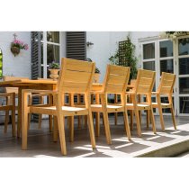 Robalt Extending Dining Table With 8 Stacking Chair In Natural