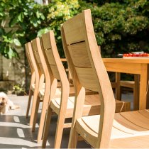 Robalt Extending Dining Table With 8 Stacking Chair In Natural