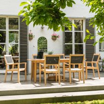 Robalt Extending Dining Table With 6 Armchairs In Natural