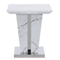 Memphis Gloss Lamp Table In Vida Marble Effect With Glass Top