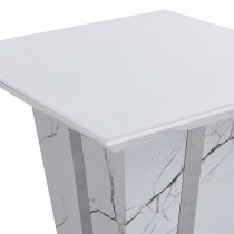 Memphis Gloss Lamp Table In Vida Marble Effect With Glass Top