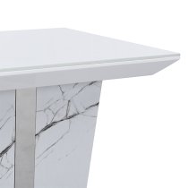 Memphis Gloss Lamp Table In Vida Marble Effect With Glass Top