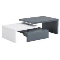 Design Rotating High Gloss Coffee Table In Grey And White