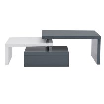 Design Rotating High Gloss Coffee Table In Grey And White