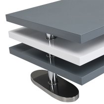 Design Rotating High Gloss Coffee Table In Grey And White