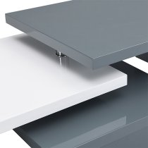 Design Rotating High Gloss Coffee Table In Grey And White