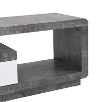 Celia High Gloss TV Stand In White And Concrete Effect