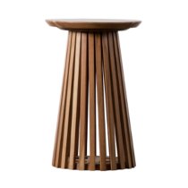 Brookline Wooden Round Side Table In Natural