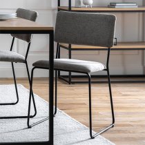 Chalk Chocolate Fabric Dining Chairs In A Pair