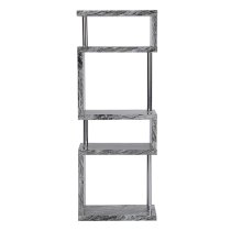 Miami High Gloss Grey Shelving Unit In Melange Marble Effect