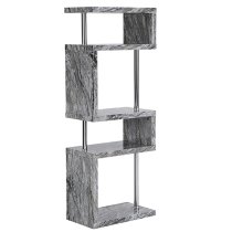 Miami High Gloss Grey Shelving Unit In Melange Marble Effect