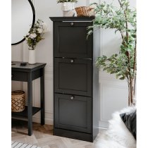 Votex Wooden Shoe Storage Cabinet With 3 Doors In Anthracite