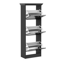 Votex Wooden Shoe Storage Cabinet With 3 Doors In Anthracite