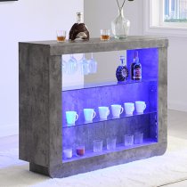 Fiesta Concrete Effect Bar Table With 2 Candid Grey Stools