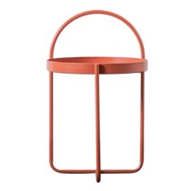 Marbury Round Metal Side Table In Coral