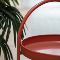 Marbury Round Metal Side Table In Coral