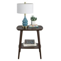 Brittan Wooden End Table In Walnut