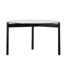 Moraine Smoked Glass Coffee Table With Black Wooden Base