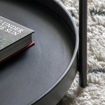 Cahokia Round Metal Coffee Table In Black