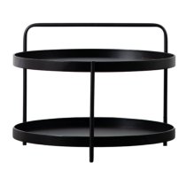 Cahokia Round Metal Coffee Table In Black