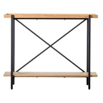 Powell Wooden Console Table In Natural With Black Frame