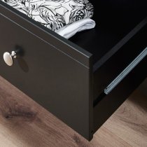 Braque Narrow Wooden Chest Of 5 Drawers In Black