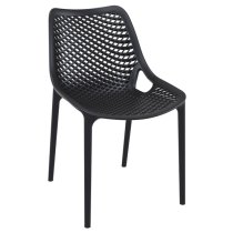 Aultas Outdoor Black Stacking Dining Chairs In Pair