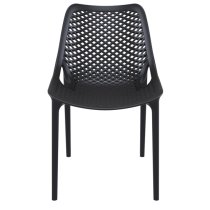 Aultas Outdoor Black Stacking Dining Chairs In Pair