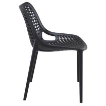 Aultas Outdoor Black Stacking Dining Chairs In Pair