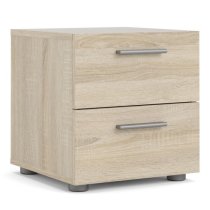 Perkin Wooden Bedside Cabinet With 2 Drawers In Oak